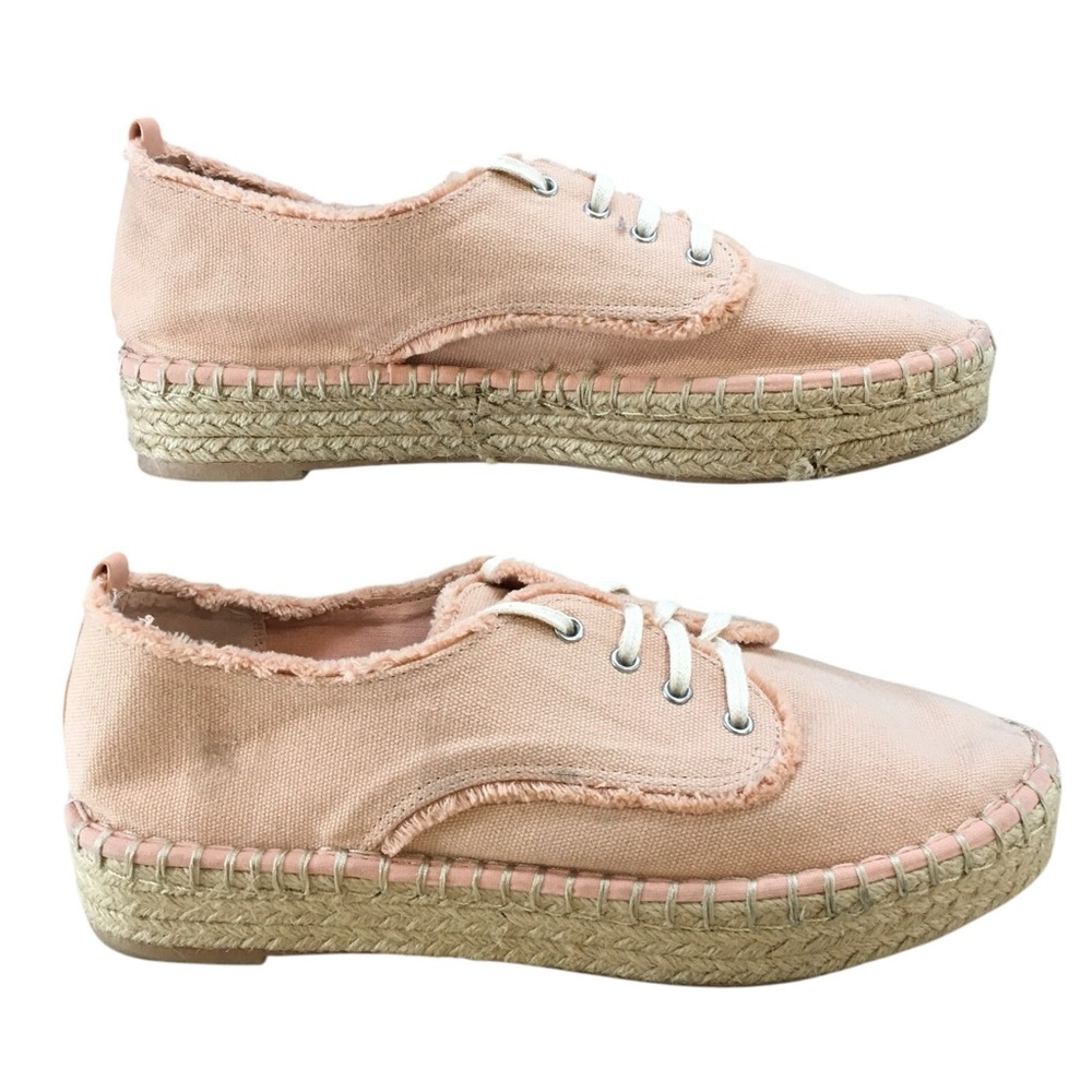 DV By Dolce Vita Womens Pink Canvas Espadrille Platform Sneakers Shoes Size 8.5